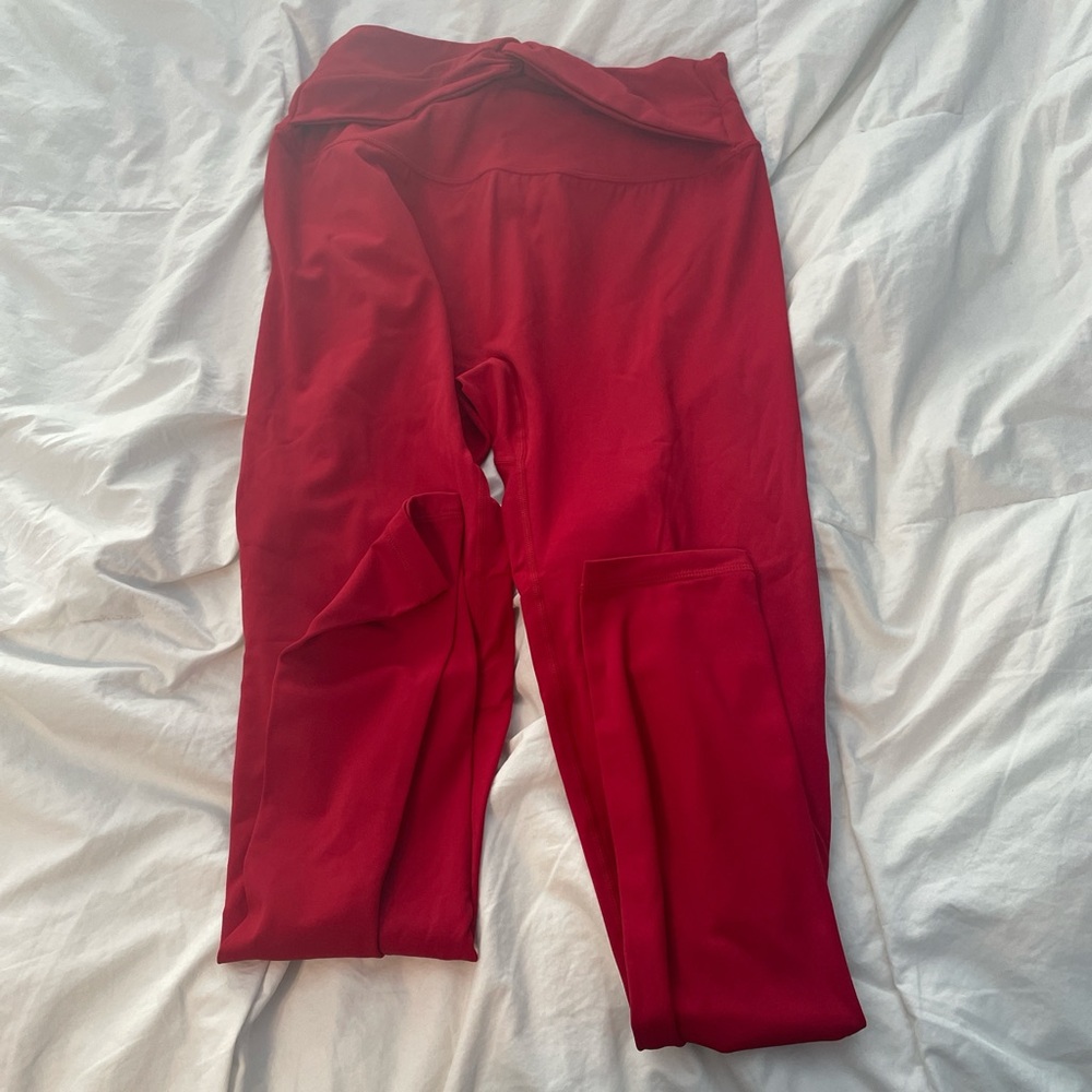 Women’s Tie Front Red Leggings